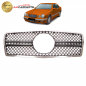 Preview: Upgrade Design Kühlergrill / Sportgrill für Mercedes Benz E-Klasse W210 / S210 Vor-Facelift 95-99 Hochglanz schwarz / chrom