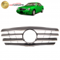 Preview: Upgrade Design Kühlergrill / Sportgrill für Mercedes Benz E-Klasse W210 / S210 Facelift 99-02 Hochglanz schwarz / chrom