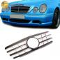 Preview: Upgrade Design Kühlergrill / Sportgrill für Mercedes Benz E-Klasse W210 / S210 Facelift 99-02 Hochglanz schwarz / chrom
