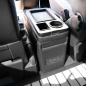 Preview: Black Edition Staufach Mittelkonsole Ablage für VW T3, T4, T5, T6, T6.1 und T7 mit RGB Farbwechsel-LED Beleuchtung, USB und Induktions-Ladestation