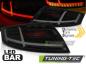 Preview: Voll LED Lightbar Design Rückleuchten passend für Audi TT 8J 06-14 schwarz/rauch mit dynamischem Blinker