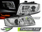 Preview: LED Tagfahrlicht Design Scheinwerfer für Audi A4 B6 00-04 chrom LTI