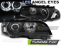 Preview: LED Angel Eyes Scheinwerfer für BMW 3er E46 Coupe / Cabrio 99-03 schwarz Set