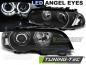 Preview: LED Angel Eyes Scheinwerfer passend für BMW 3er E46 Coupe / Cabrio 99-03 schwarz Set