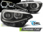 Preview: LED Tagfahrlicht Angel Eyes Scheinwerfer für BMW 1er F20/F21 11-14 schwarz