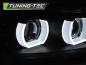 Preview: 3D LED Tagfahrlicht Angel Eyes Scheinwerfer für BMW 3er E90/E91 LCI 09-11 schwarz