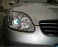 Preview: LED Angel Eyes Scheinwerfer für Mercedes Benz SLK R170 96-04 chrom