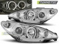 Preview: LED Angel Eyes Scheinwerfer für Peugeot 206 02-14 chrom