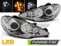 Preview: LED Angel Eyes Scheinwerfer für Peugeot 206 02-14 chrom mit LED Blinker