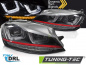 Preview: Upgrade Design Tagfahrlicht Scheinwerfer Set für VW Golf 7 (VII) 12-17 schwarz/rot mit dynamischem LED Blinker