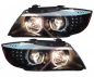 Preview: Upgrade Design 3D LED Angel Eyes Scheinwerfer für BMW 3er E90/E91 LCI (Facelift) 09-12 schwarz mit LED Blinker