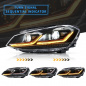 Preview: LED Tagfahrlicht Scheinwerfer für VW Golf 7 12-17 schwarz/rot im Facelift Design mit dynamischem LED Blinker