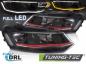 Preview: VOLL LED Upgrade Tagfahrlicht Scheinwerfer Set passend für VW Polo 6R / 6C 09-17 schwarz/chrom mit dyn. Blinker