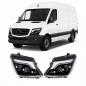 Preview: EXCLUSIVE VOLL LED Tagfahrlicht Scheinwerfer Set passend für Mercedes Benz Sprinter W906 Mopf (Facelift) 14-18 schwarz
