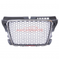 Preview: Upgrade Sportgrill / Kühlergrill für Audi A3 8P Facelift 08-12 Hochglanz Schwarz / Chrom in Wabendesign