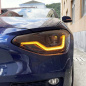 Preview: VOLL LED Tagfahrlicht Angel Eyes Scheinwerfer für BMW 1er F20/F21 11-15 schwarz mit dyn. Blinker