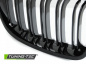 Preview: Upgrade Sportgrill Nieren für BMW 5er E60/E61 03-10 Hochglanz schwarz in Doppelsteg Design