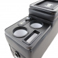 Preview: Black Edition Staufach Mittelkonsole Ablage für Citroen Jumpy 95-00 mit RGB Farbwechsel-LED Beleuchtung, USB und Induktions-Ladestation