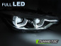 Preview: Voll LED Tagfahrlicht Angel Eyes Scheinwerfer für BMW 3er F30/F31 11-15 schwarz / chrom