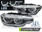 Preview: Voll LED Tagfahrlicht Angel Eyes Scheinwerfer für BMW 3er F30/F31 LCI 15-18 schwarz / chrom