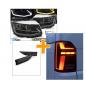 Preview: Sparpaket - Voll LED Tagfahrlicht Scheinwerfer Set für VW T6 15-19 chrom mit statischen LED Blinker + Voll LED Rückleuchten rot mit sequentiellen Start Laufblinker + LED Seitenblinker