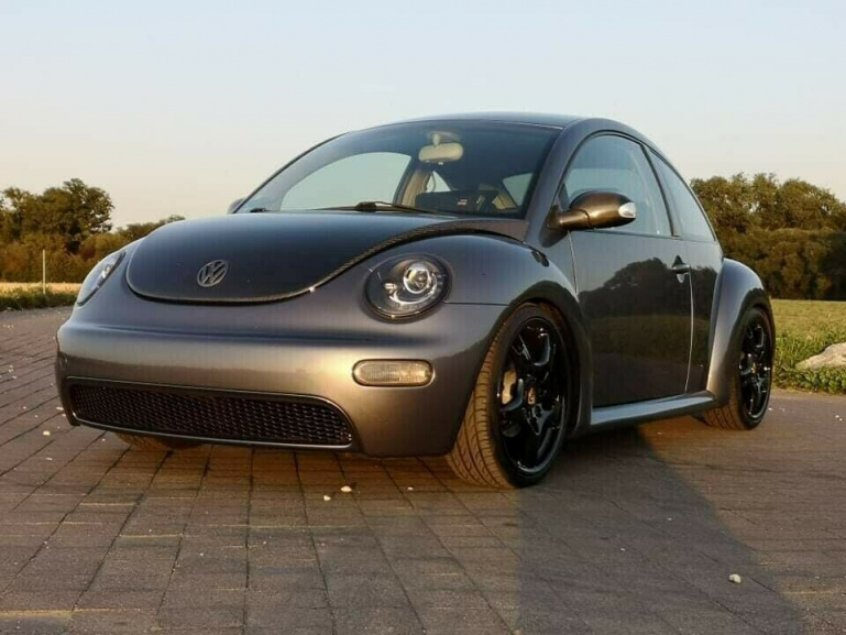 LED Angel Eyes Scheinwerfer + LED Rückleuchten Set für VW New Beetle 98-05 schwarz