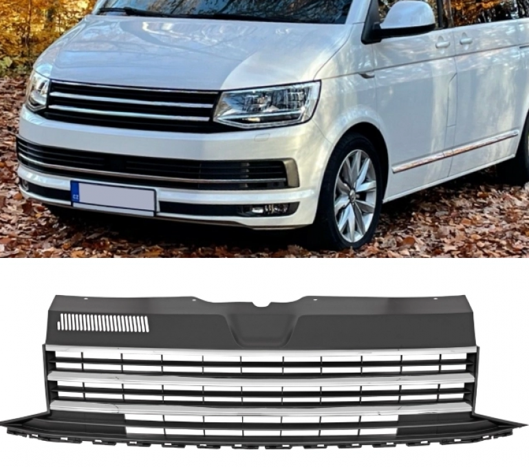 Upgrade Design Sportgrill / Kühlergrill für Volkswagen T6 15-19 schwarz/chrom