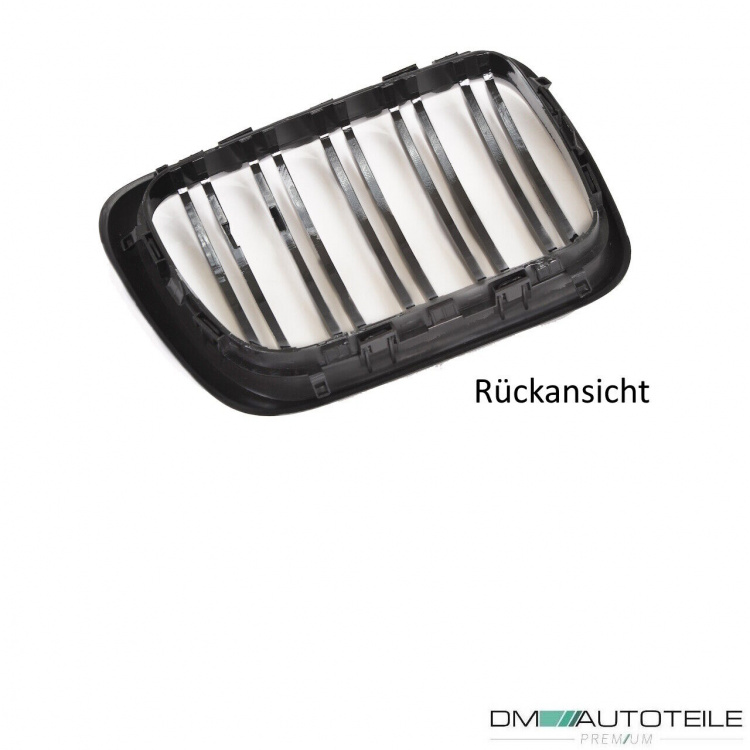 Satz 2x Kühlergrill Grill Schwarz Glanz Doppelsteg passend für BMW 3er E36 Facelift ab Baujahr 1996