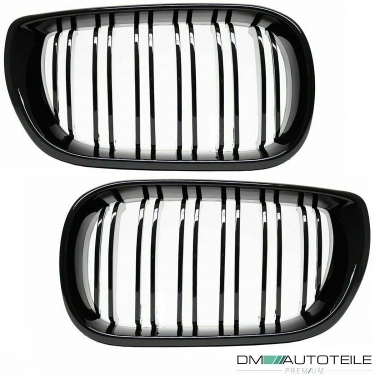 Kühlergrill Schwarz Glanz Doppelsteg passt für BMW E46 Limo Touring 01-05 auch M