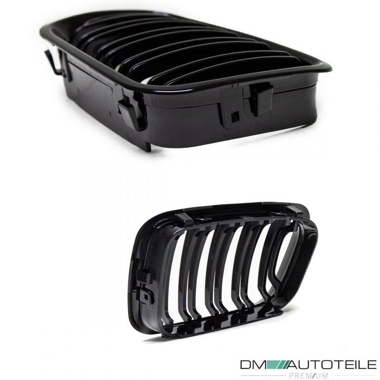 SET Kühlergrill Schwarz GLANZ Doppelsteg passt für BMW 3er E46 Limo Touring bj 98-01