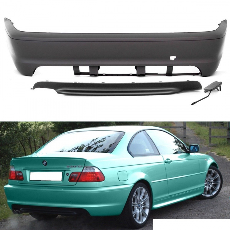 Sport COUPE CABRIO Stoßstange hinten o. PDC passt für BMW 3er E46 nicht M-Paket