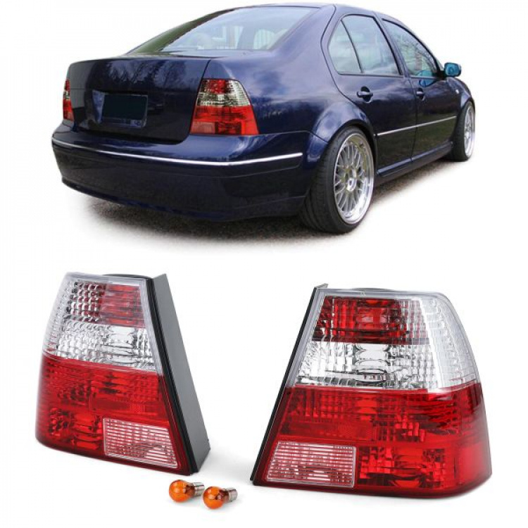 Upgrade Design Rückleuchten für VW Bora Limousine 98-05 rot/klar