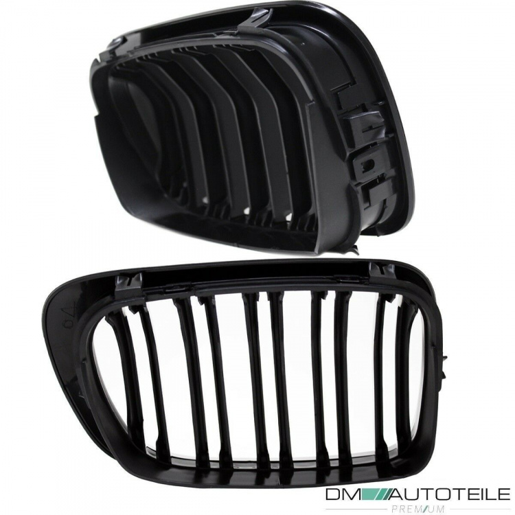 2x Kühlergrill Schwarz Glanz Doppelsteg SET passt für BMW 3er E46 Coupe Cabrio 99-03 SPORT