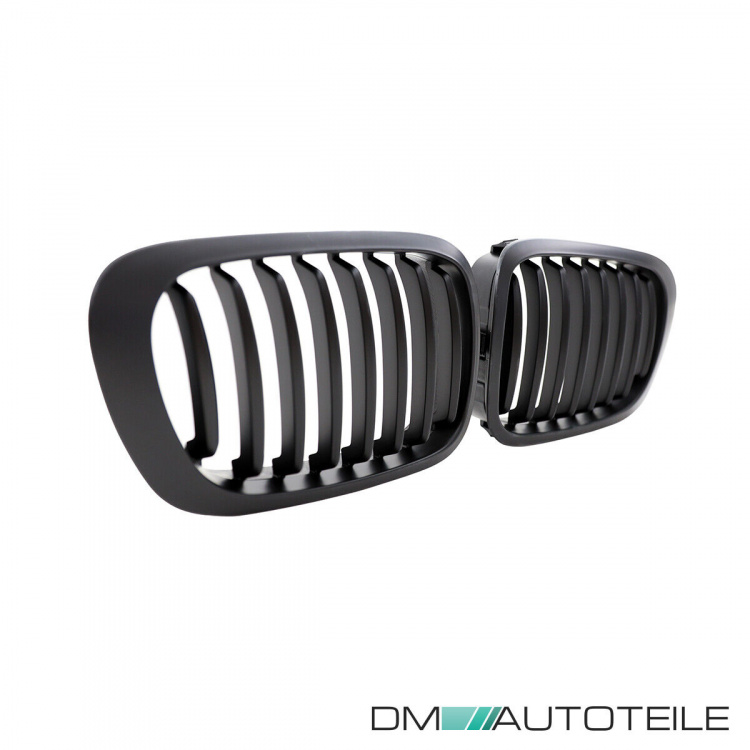 2x Kühlergrill Einzelsteg Grill Schwarz Matt SET passt für BMW 3er E46 Coupe Cabrio 99-03