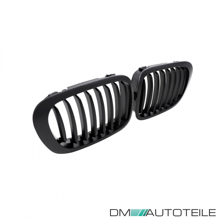2x Kühlergrill Einzelsteg Grill Schwarz Matt SET passt für BMW 3er E46 Coupe Cabrio 99-03