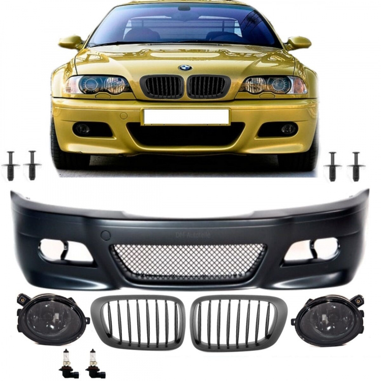Sport Stoßstange Vorne passt für BMW E46 Vorfacelift + NSW + Kühlergrill nicht M3