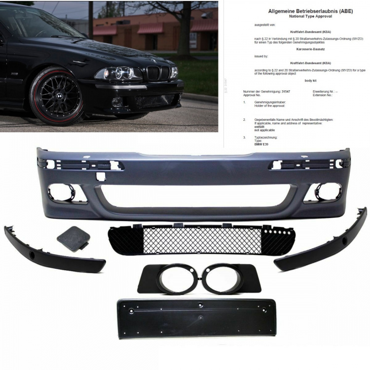 PREMIUM Front Stoßstange grundiert für PDC/SRA passt für BMW E39 nicht M5 M ABE*