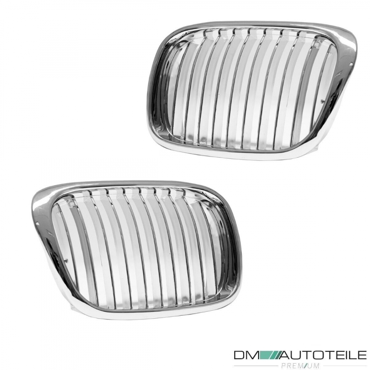 2x Grill Kühlergrill Grill Set Chrom passend für BMW 5er E39 + M-Paket M5 95-03
