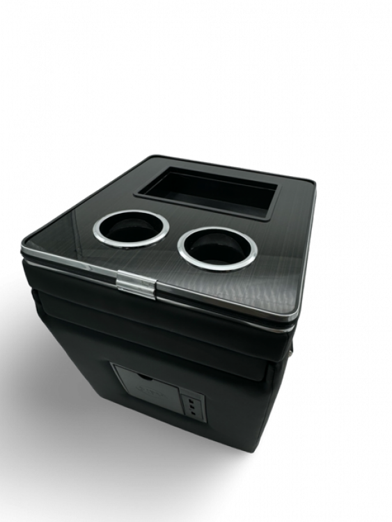New Edition Staufach Mittelkonsole Ablage für alle Mercedes Benz Vito W447 14-23 mit LED Beleuchtung, USB und Induktions-Ladestation