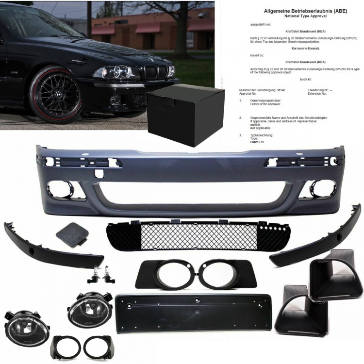 Front Stoßstange SRA+PDC+ Luftführung+ Nebel passt für BMW E39 nicht M5 M Paket