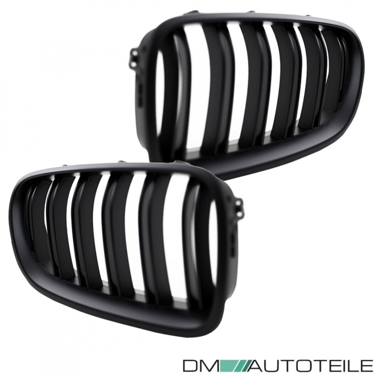 2x Kühlergrill Grill Schwarz MATT Doppelsteg passend für BMW F10 F11 auch M M5