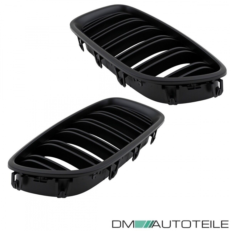 2x Kühlergrill Grill Schwarz MATT Doppelsteg passend für BMW F10 F11 auch M M5