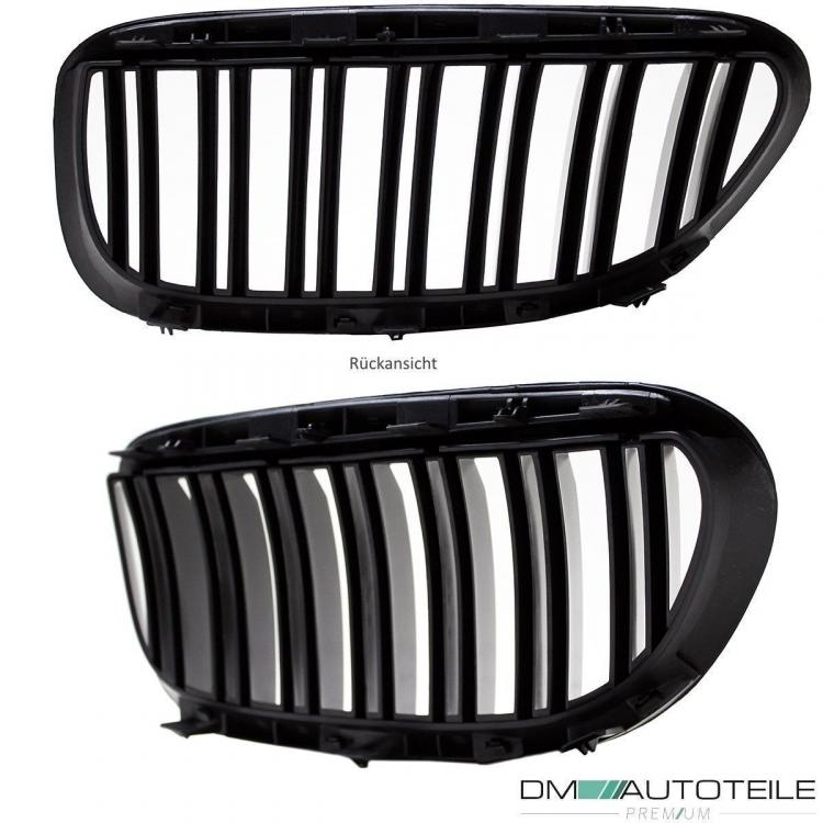 SET Doppelsteg Kühlergrill Schwarz GLANZ Performance passt für BMW E63 E64 02-10