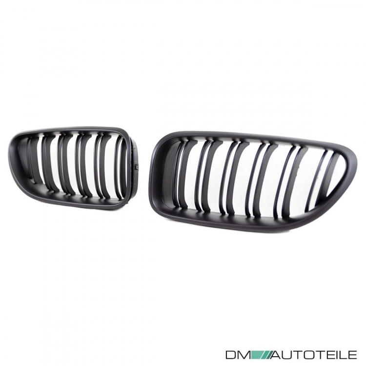 2x Kühlergrill Schwarz Matt Doppelsteg passend für BMW 6er F12 F13 + M M6