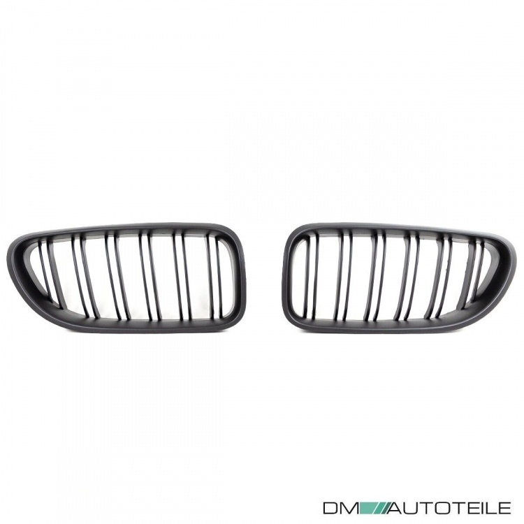 2x Kühlergrill Schwarz Matt Doppelsteg passend für BMW 6er F12 F13 + M M6