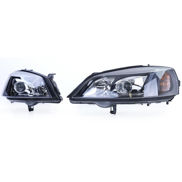Xenon Klarglas Scheinwerfer Set für Opel Astra G 97-04 schwarz