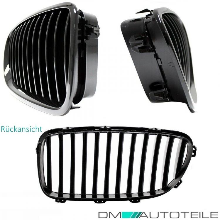 2x Kühlergrill Grill Schwarz Glanz Klavierlack passend für BMW F10 F11 auch M M5