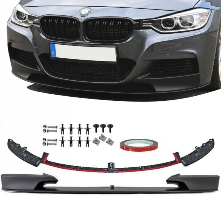Frontspoiler Lippe Sport-Performance Schwarz Matt passt für BMW 3er F30 F31 mit M-Paket +ABE*
