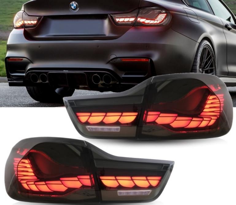Voll LED Upgrade Design Rückleuchten für BMW 4er F33/F33/F36 13-21 schwarz/rauch in OLED Technik mit dynamischem Blinker