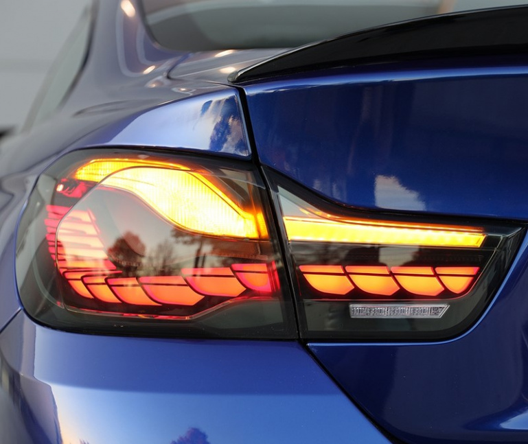 Voll LED Upgrade Design Rückleuchten für BMW 4er F33/F33/F36 13-21 schwarz/rauch in OLED Technik mit dynamischem Blinker